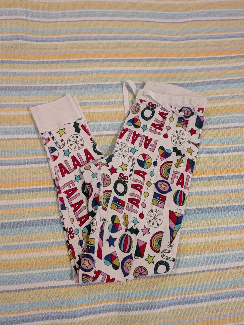 ⭐ Women's Hanna Andersson 'Fa La La' Holiday Christmas jogger PJ Pajama pants